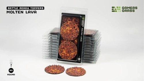 Gamers Grass Molten Lava Topper Round 60mm (x2) 1