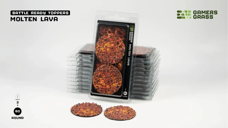 Gamers Grass Molten Lava Topper Round 60mm (x2) 1