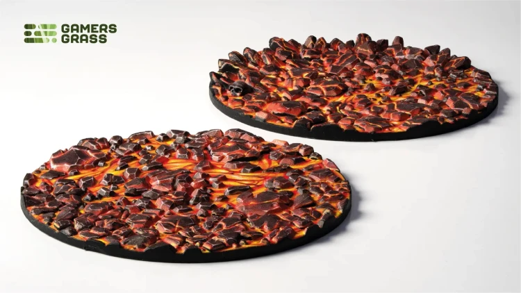 Gamers Grass Molten Lava Topper Round 60mm (x2) 2