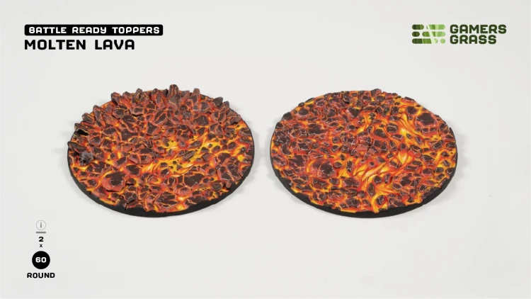 Gamers Grass Molten Lava Topper Round 60mm (x2) 4