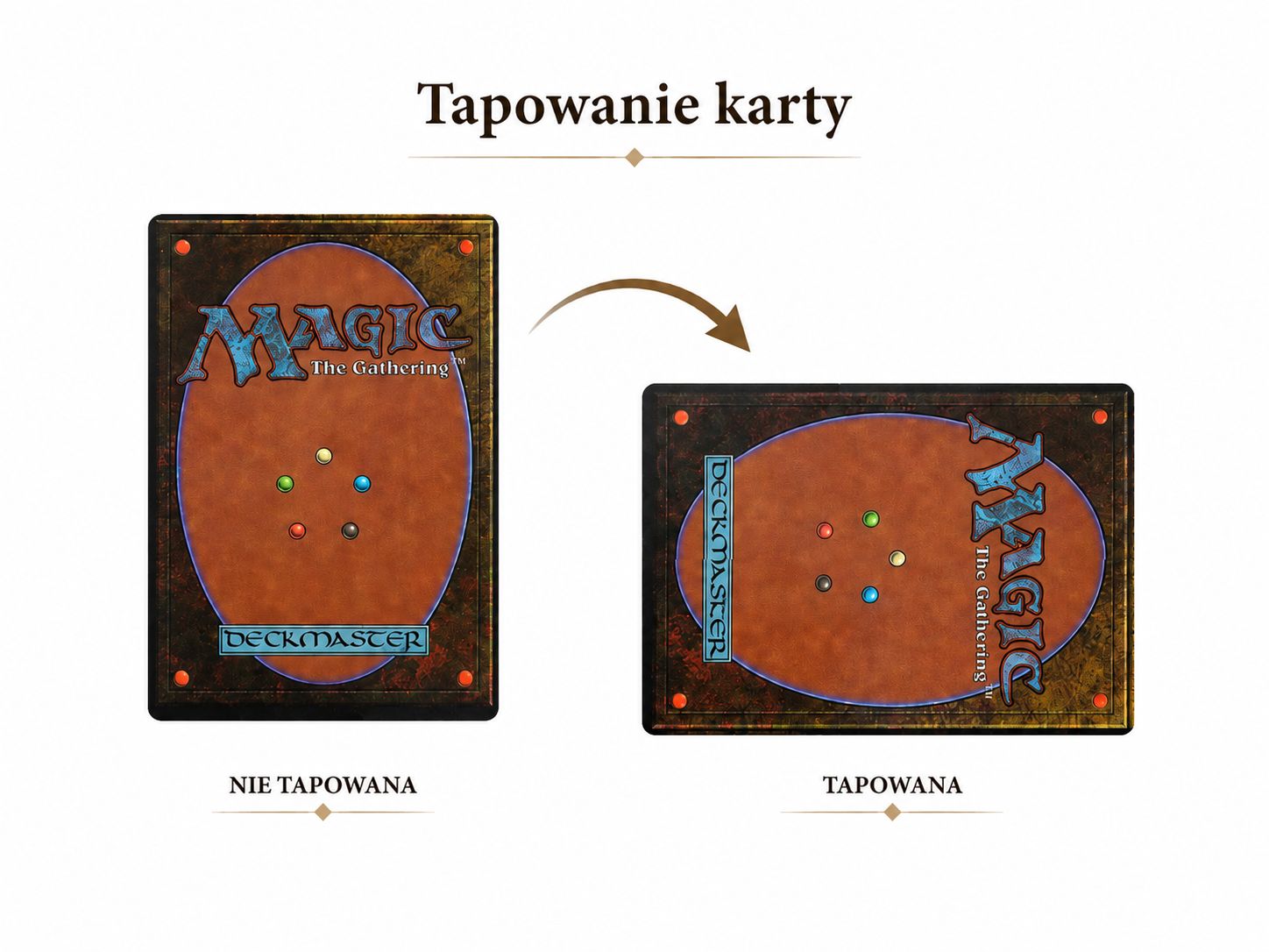 Przedstawienie jak tapować karty zgodnie z zasadami Magic The Gathering